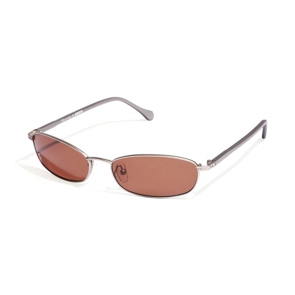 Coco 003 / Matte Silver Metal & Brown Lens - Shade Files